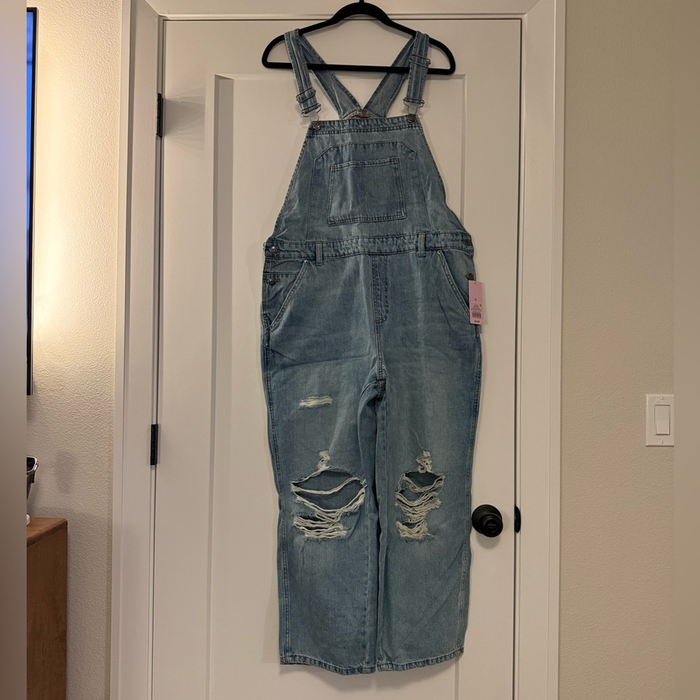 Wild Fable Distressed Denim Overalls – Size XL | NWT